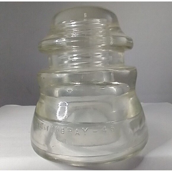 Vintage Hemingray #45 Made in USA 47-40 Clear Glass Insulator -read description - Picture 4 of 8